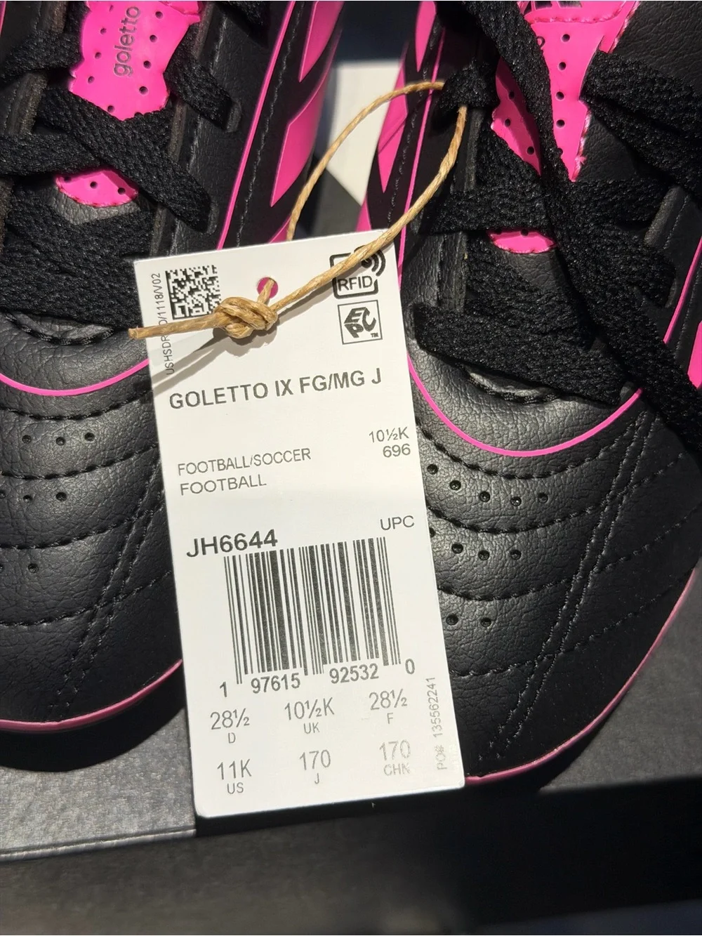 adidas Kids Black & Hot Pink Soccer Sneakers